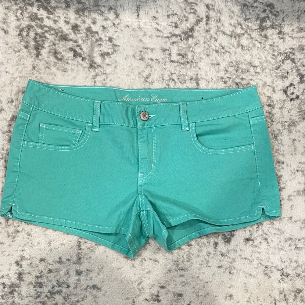 American Eagle Outfitters Women's Aqua Jean Shorts